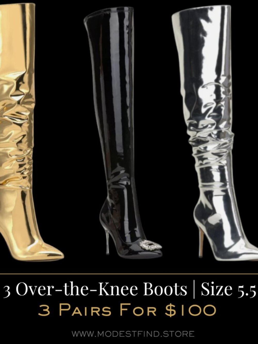 3 Pairs For $100 | INC Concepts Over-the-Knee Thigh High Boots | Size: 5.5M